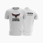 Camisa Federal Nutrition Masculina Branca – Estampa Preta | Estilo Clean e Alto Desempenho 🤍🏋️