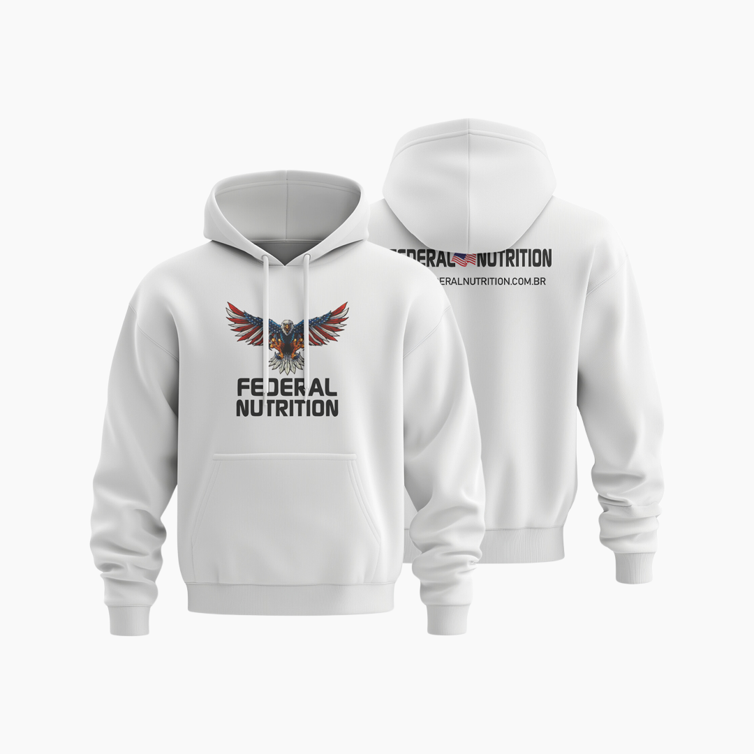 Moletom Federal Nutrition Branco – Estampa Águia Patriótica | Estilo Clean, Conforto e Atitude 🤍🦅 Moletom Federal Nutrition Branco – Estampa Águia Patriótica | Estilo Clean, Conforto e Atitude 🤍🦅