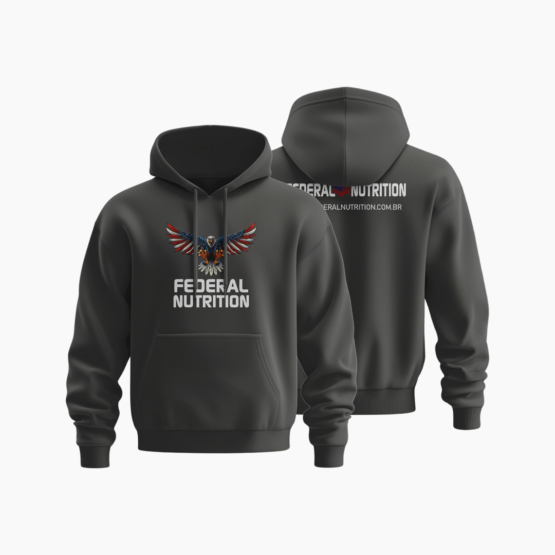 Moletom Federal Nutrition Cinza Chumbo – Estampa Águia Patriótica | Conforto e Estilo Imponente 🌑🦅 Moletom Federal Nutrition Cinza Chumbo – Estampa Águia Patriótica | Conforto e Estilo Imponente 🌑🦅