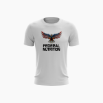 Camisa Federal Nutrition Masculina Branca – Estampa Preta | Estilo Clean e Alto Desempenho 🤍🏋️